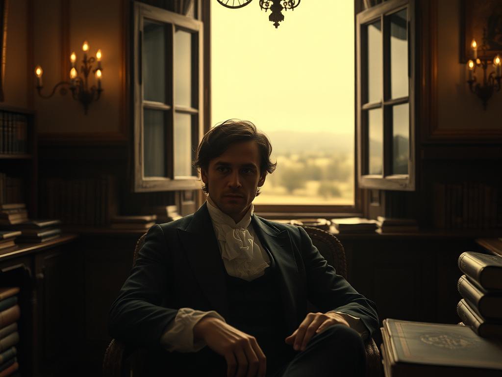 Homme écoutant la musique de la BO Barry Lyndon (1975) Soundtrack dans un salon aux chandelles : vibes Kubrick