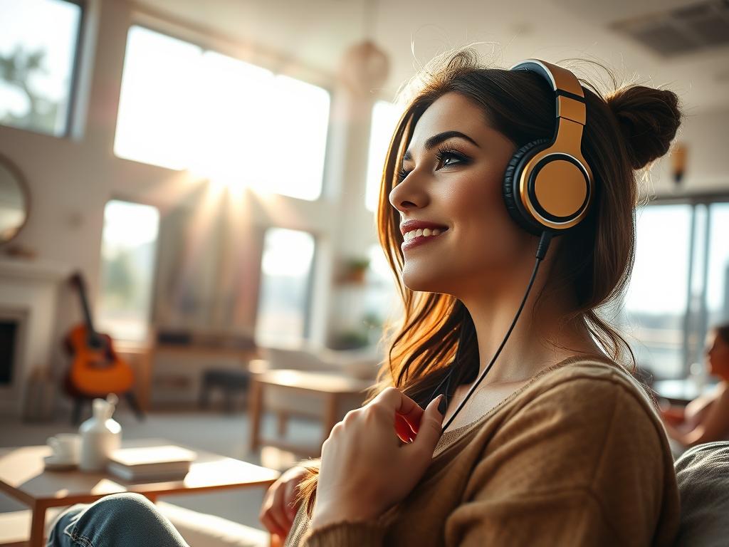 Femme écoutant la musique de la BO Mission: Impossible Final Reckoning (2025) Soundtrack chez elle en Norvège : vibes suspense