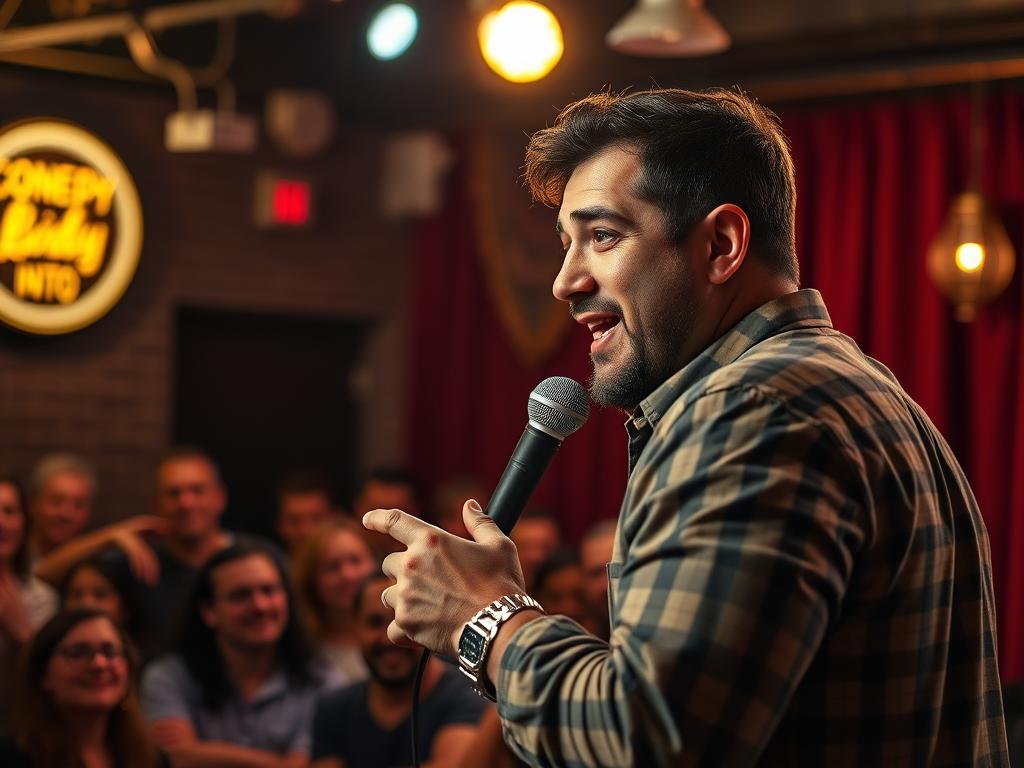 Homme faisant du stand-up ร New York โ Is This Thing On? (2025) Soundtrack Netflix avec Will Arnett et Bradley Cooper