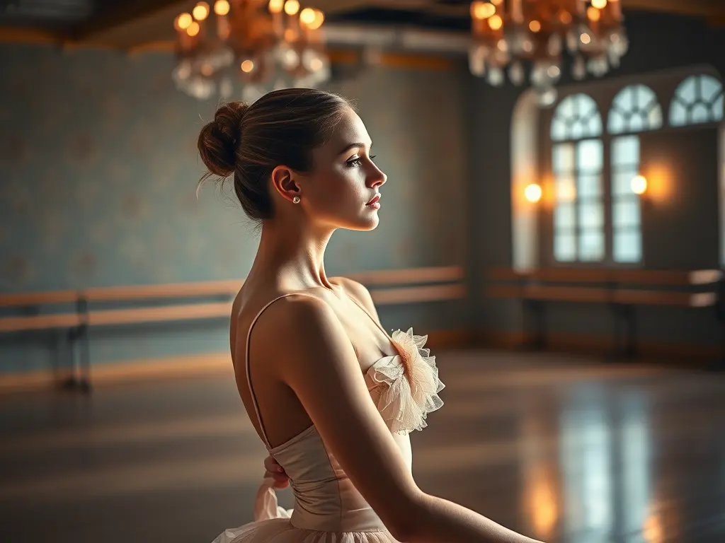 Danseuse รฉtoile en train de danser avec grรขce et puissance, ambiance cinรฉmatographique inspirรฉe de Pretty Lethal (Pirouette Fatale) (2026) sur Amazon Prime Video avec Iris Apatow, Lana Condor, Maddie Ziegler et Uma Thurman, bande originale incluant Rhythm Is a Dancer et score de Paul Leonard-Morgan